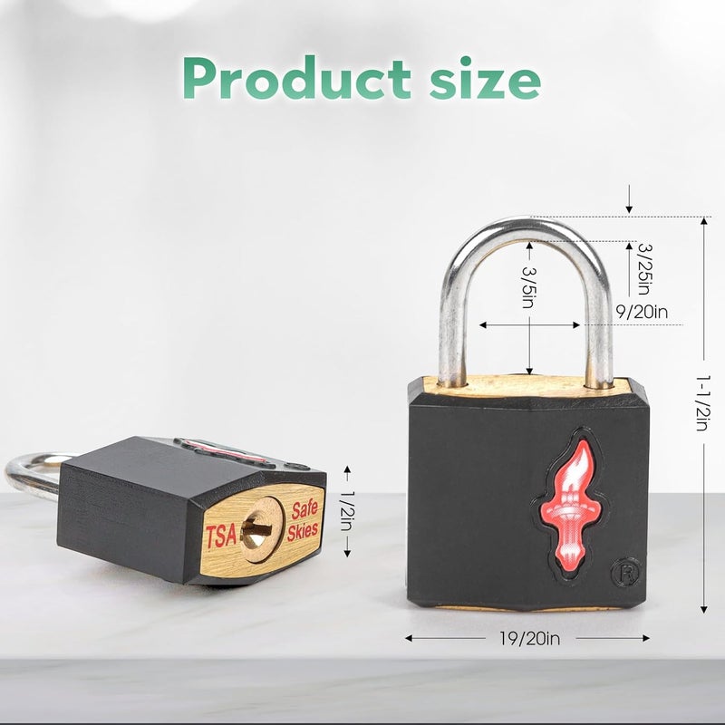 dwoyow TSA Approved Luggage Lock and 6 Luggage Tags, TSA Gun Lock Also Can Suit for Suitcase, Luggage, Backpack, Laptop Bag, Locke 6 Pack Black - Image 2